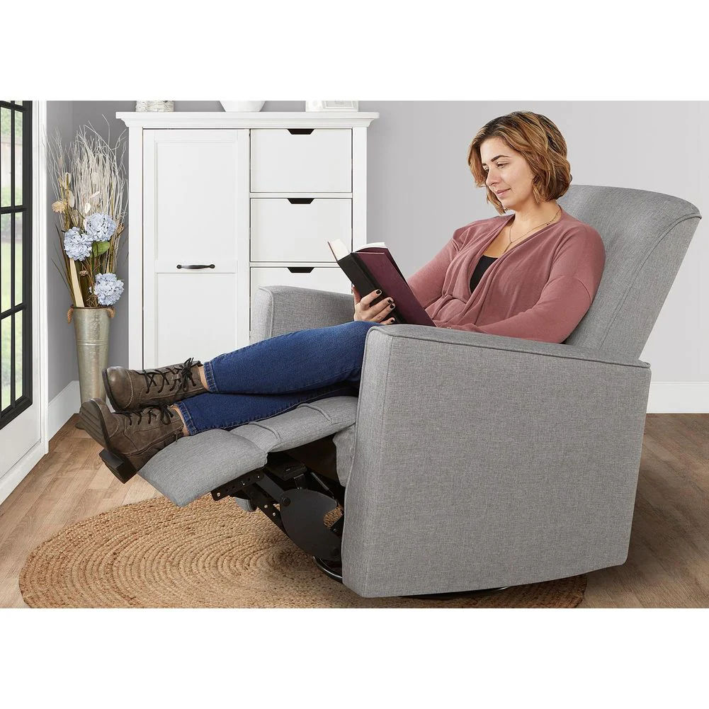 Evolur Monroe Glider, Recliner with Swivel Base - Luxe Grey - Image 8