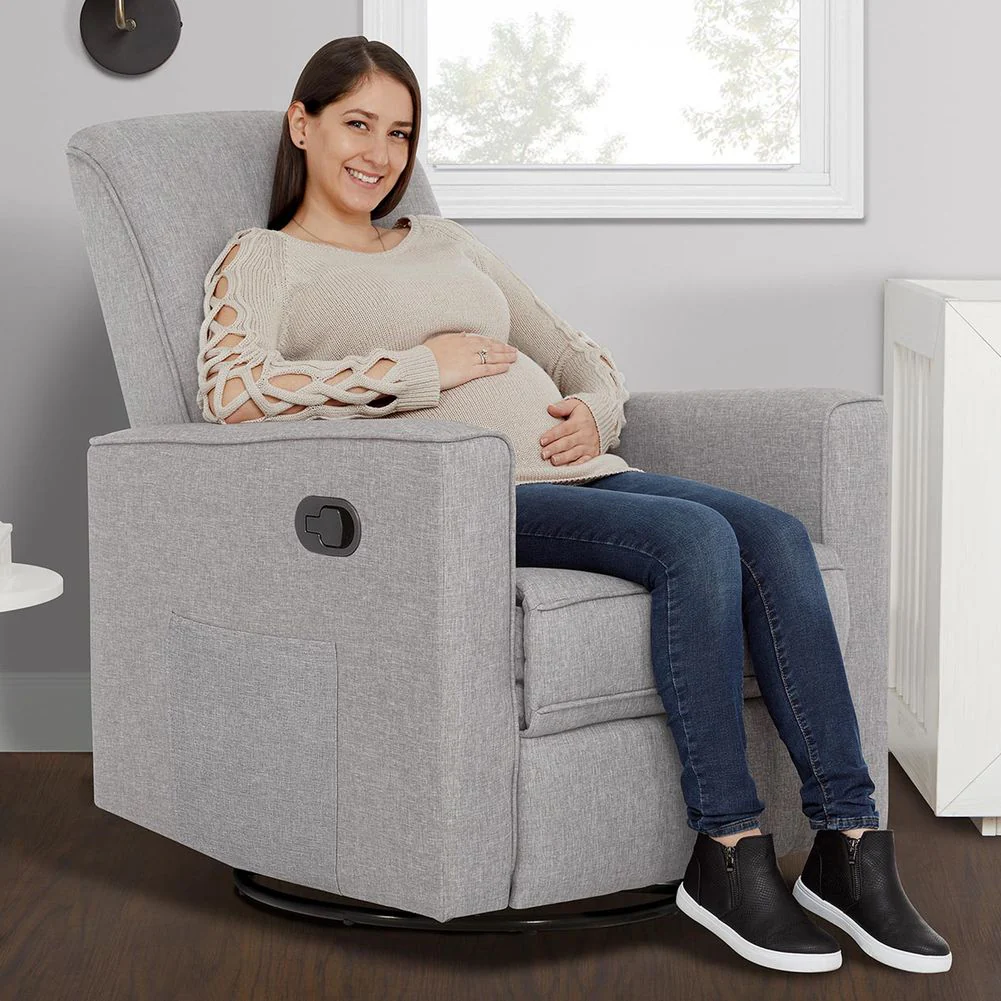 Evolur Monroe Glider, Recliner with Swivel Base - Luxe Grey - Image 9