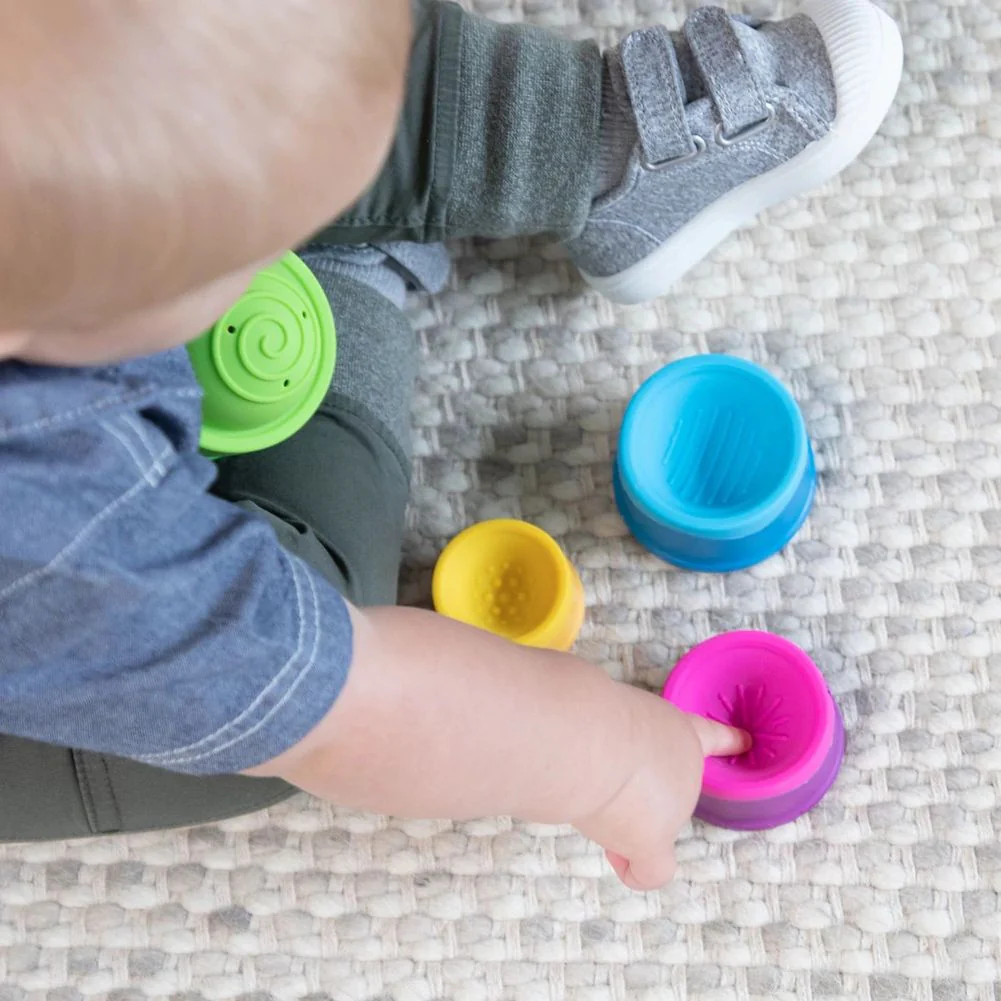Fat Brain Toys Dimpl Stack Sensory Infant Toy - Image 6