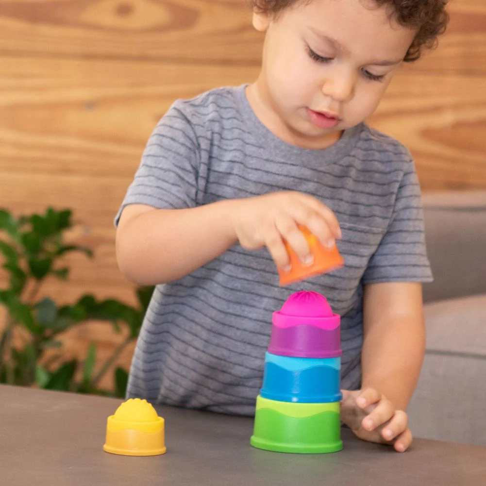 Fat Brain Toys Dimpl Stack Sensory Infant Toy - Image 8