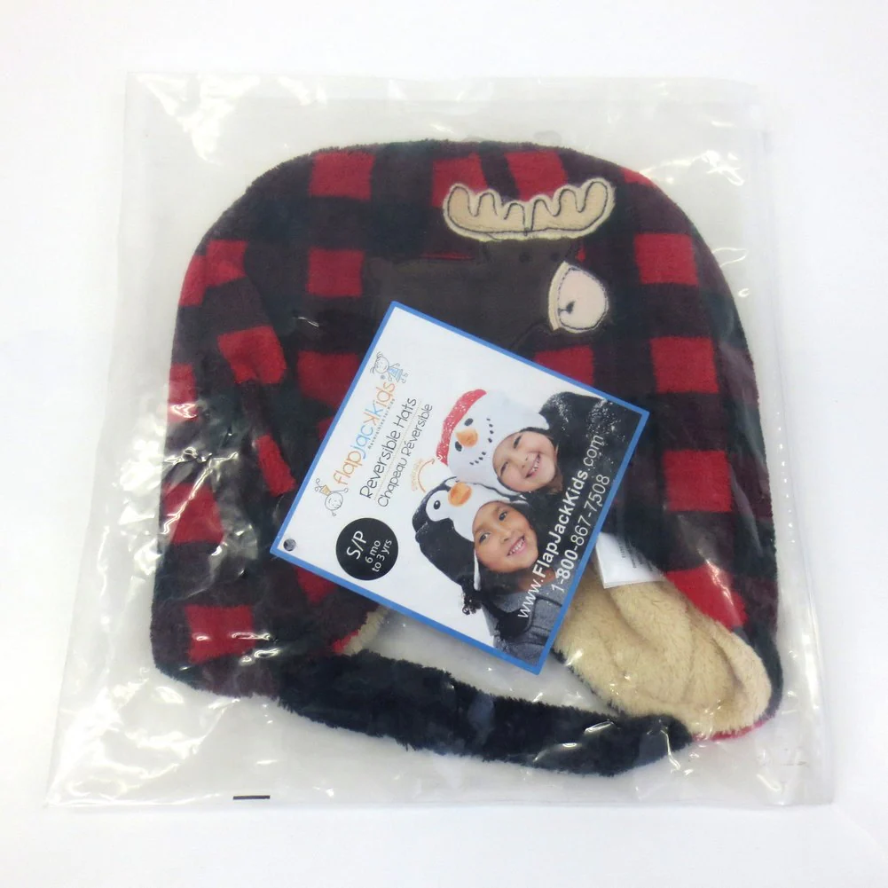 Flap Jack Kids Reversible Winter Hat - Moose/Beaver (Small, 6 Months+) (Open Box) - Image 2