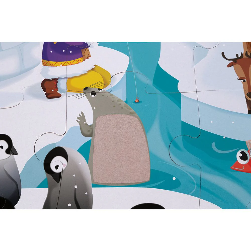 Janod 20-Piece Tactile Puzzle - Life on the Ice - Image 2