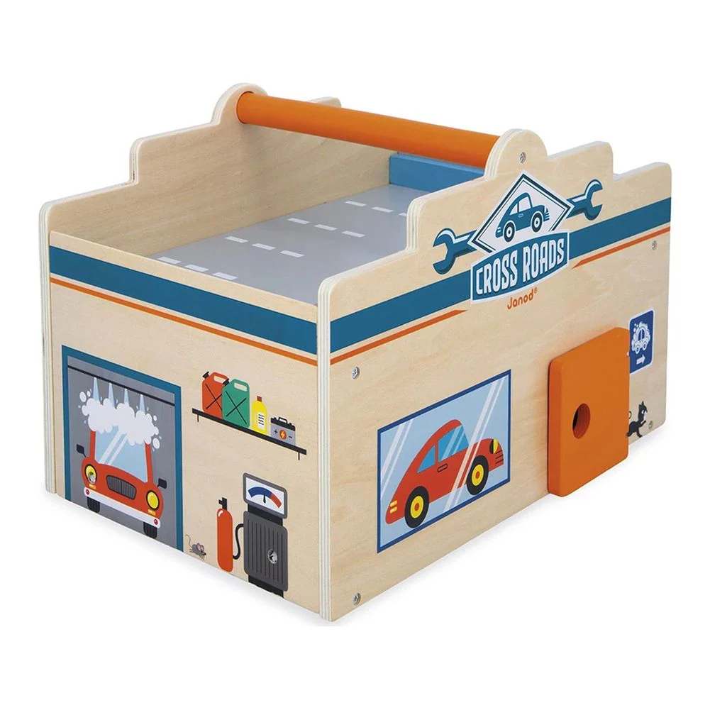 Janod Cross Roads Garage Wooden Playset - Image 6