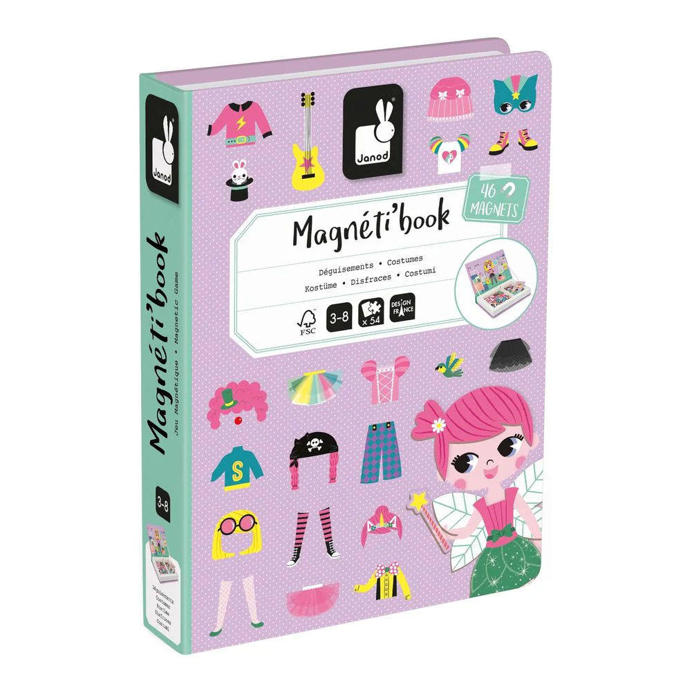 Janod Magneti'Book Magnetic Toy Set - Girl's Costumes - Image 2