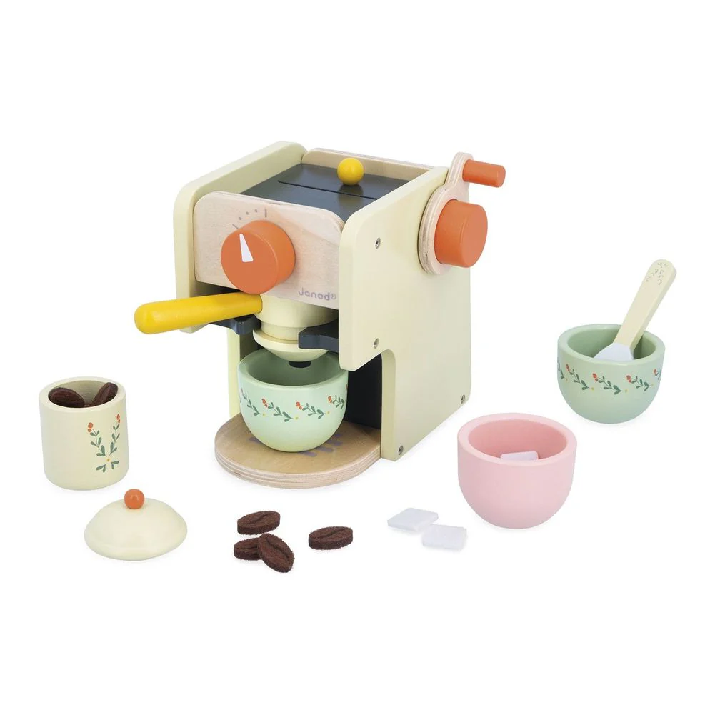 Janod Mamie Soleil Coffee Maker Wooden Toy Set - Image 3