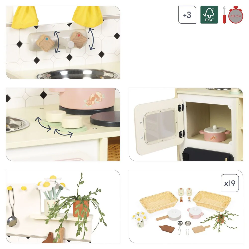 Janod Mamie Soleil Grand Kitchen Wooden Toy Set - Image 9