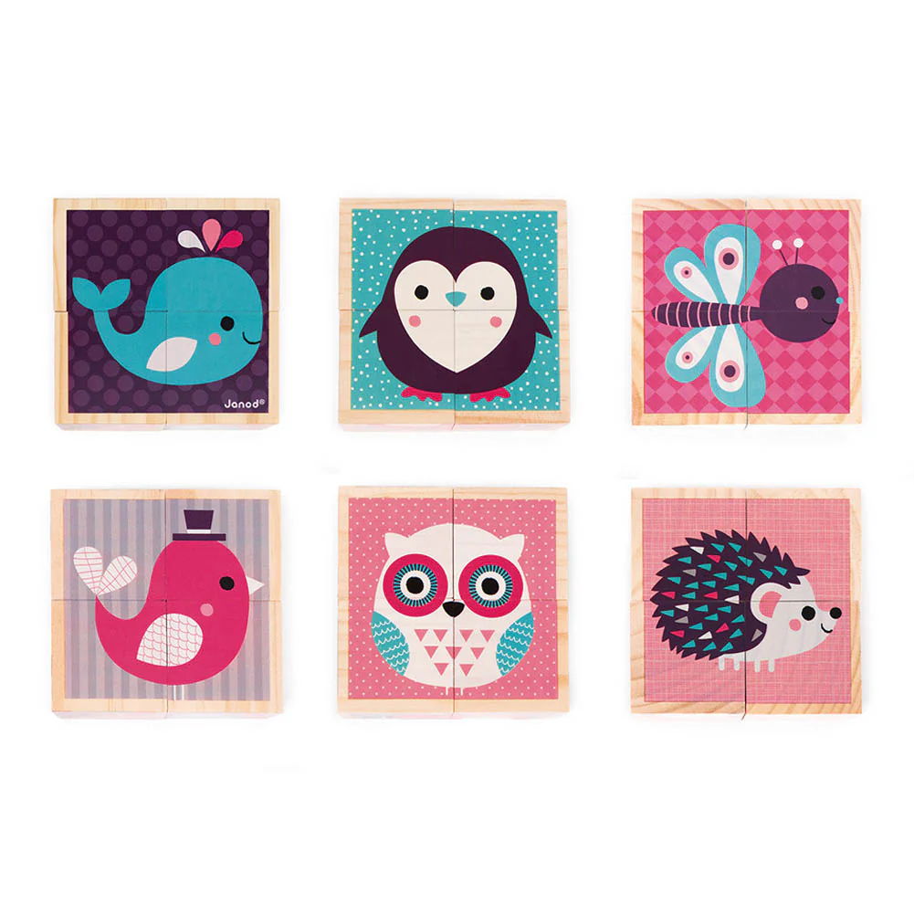 Janod My First Wood Block Set - Baby Animals - Image 3