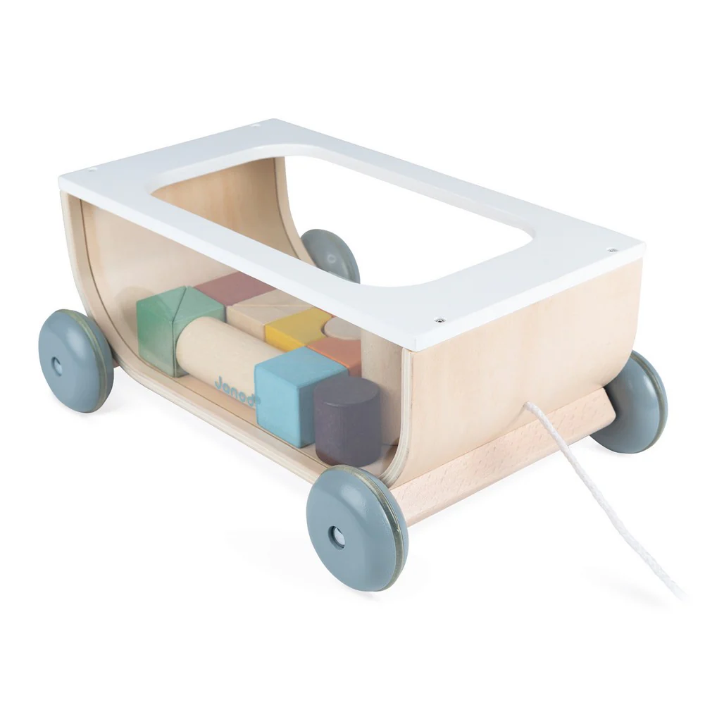 Janod Sweet Cocoon Cart with Blocks - Image 2