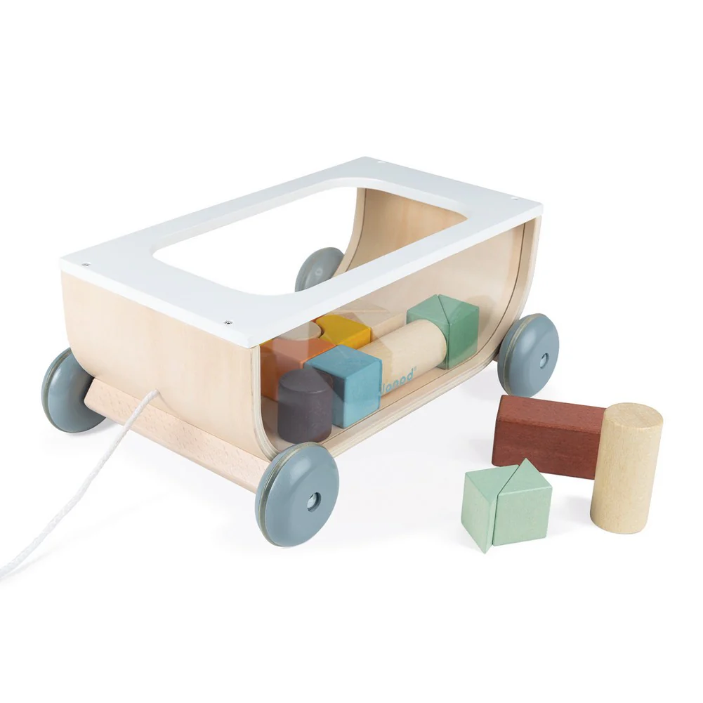Janod Sweet Cocoon Cart with Blocks - Image 3
