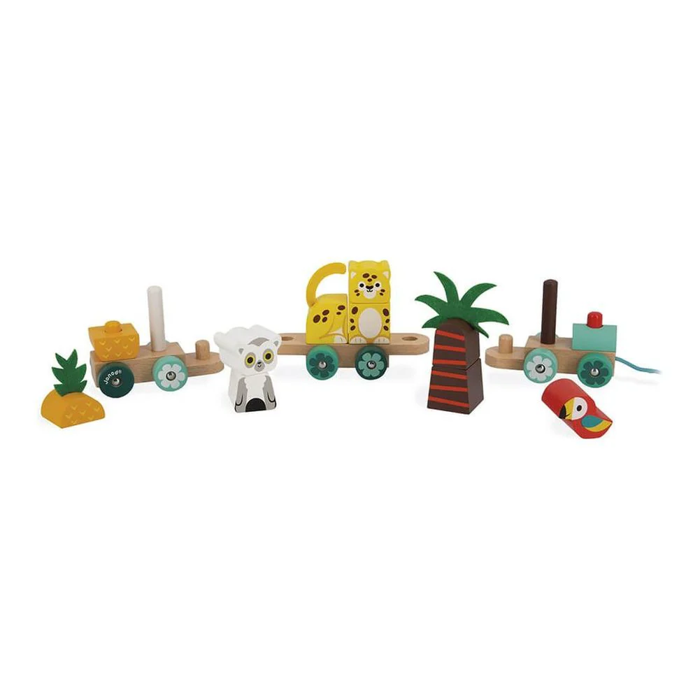 Janod Tropik Pull-Along Tropical Train Wooden Toy - Image 4