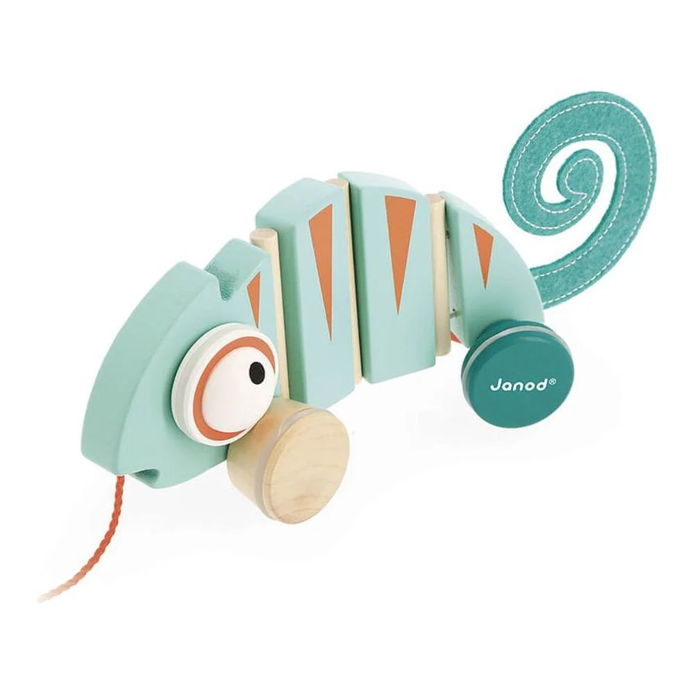 Janod Tropik Pull-Along Wooden Toy - Chameleon - Image 2