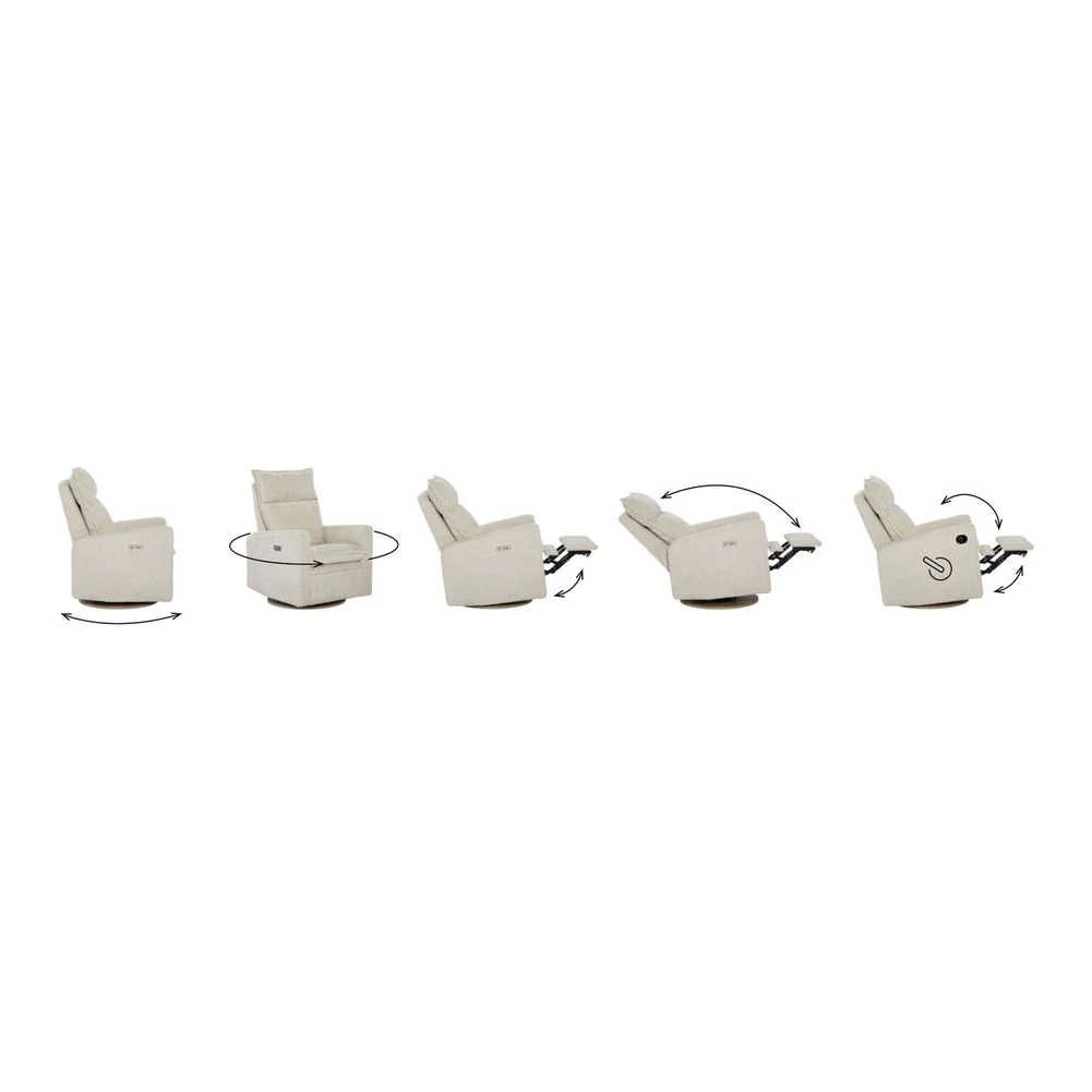Jaymar ARYA Upholstered Swivel Glider & Recliner with Footrest - Image 5