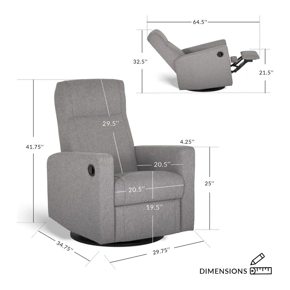 Jaymar NELLY Motorised Upholstered Swivel Glider & Recliner with Footrest - Image 2