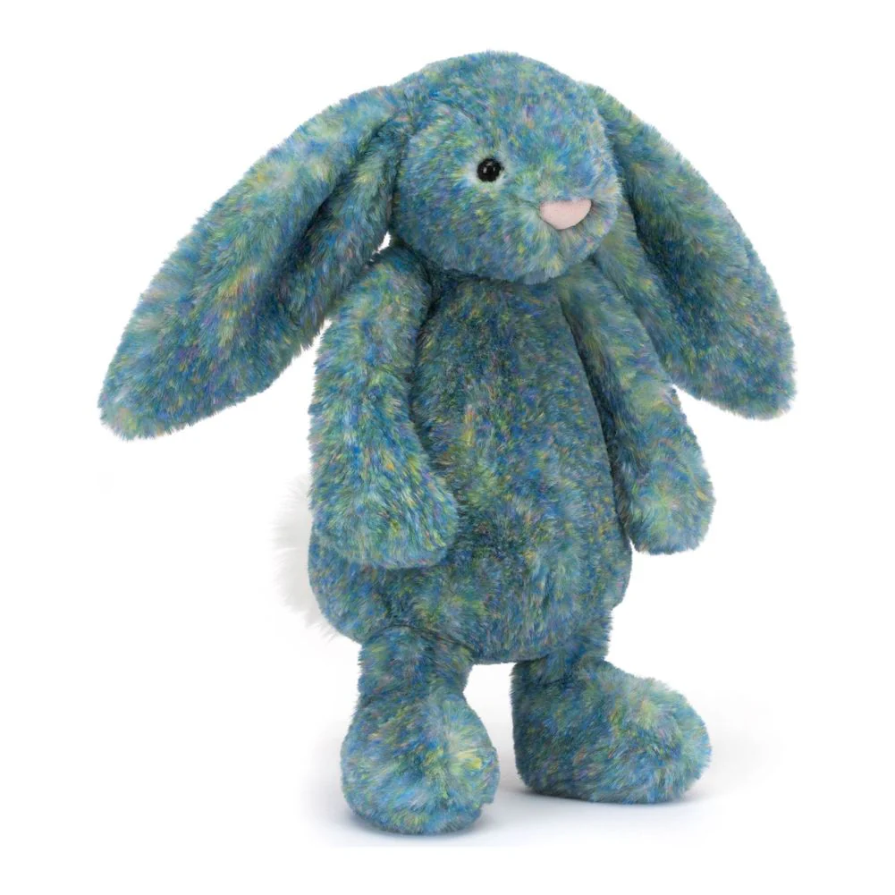 Jellycat 25th Anniverasry Bashful Luxe Bunny Plush Toy - Azure (Medium, 12 inch) - Image 6