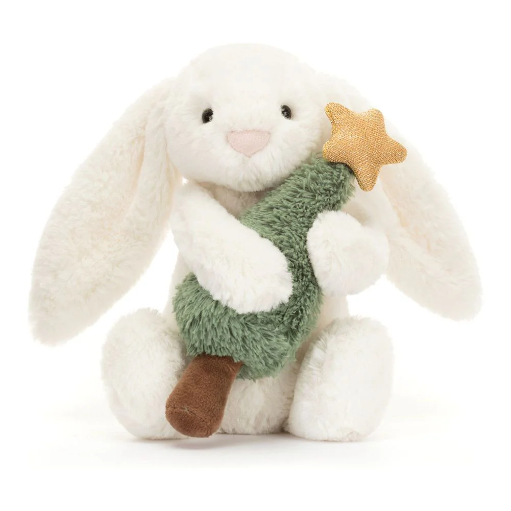 Jellycat Bashful Bunny Plush Toy - Christmas Tree - Image 2