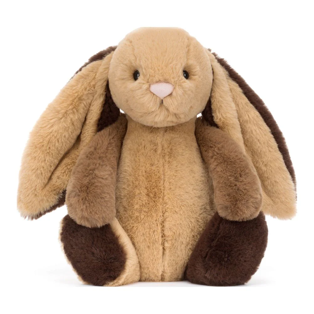 Jellycat Bashful Bunny Plush Toy - Patchwork Brown Bunny (9 inch) - Image 2