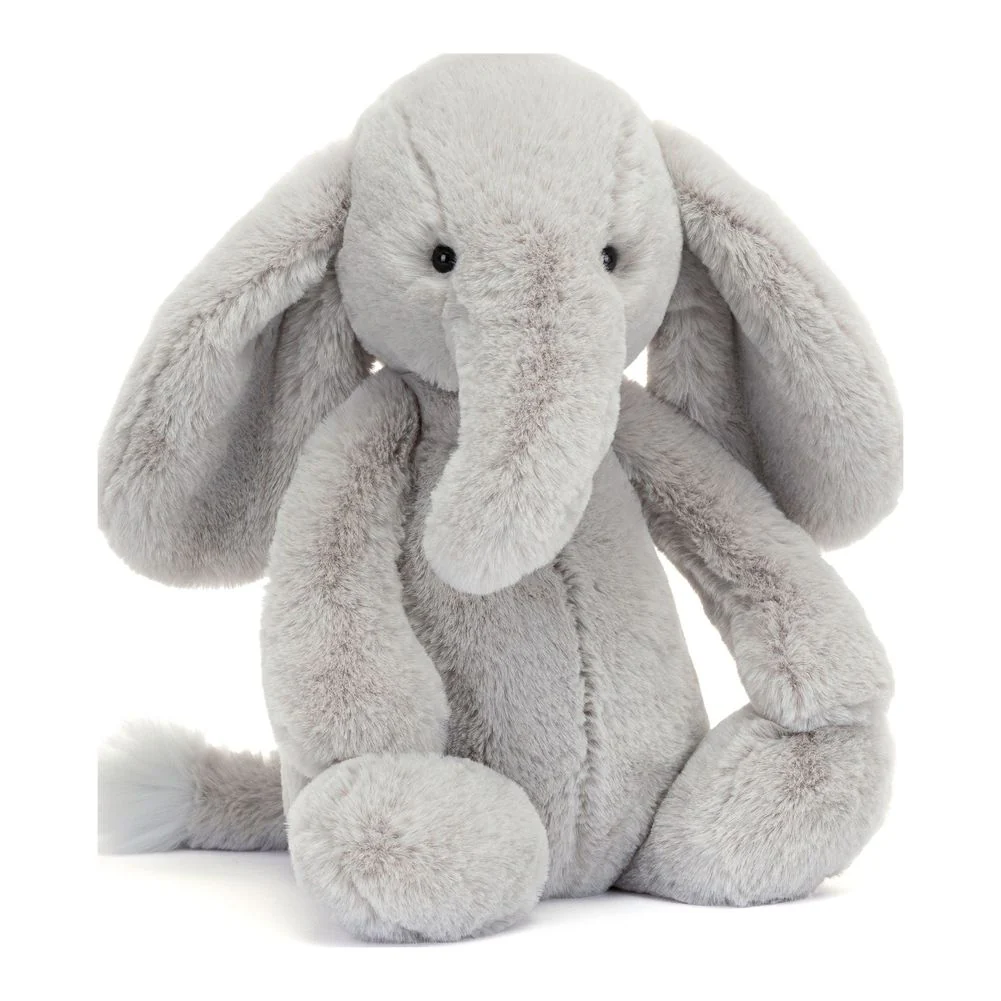 Jellycat Bashful Luxe Plush Toy - Elephant Thuddeus (Medium, 9 inch)