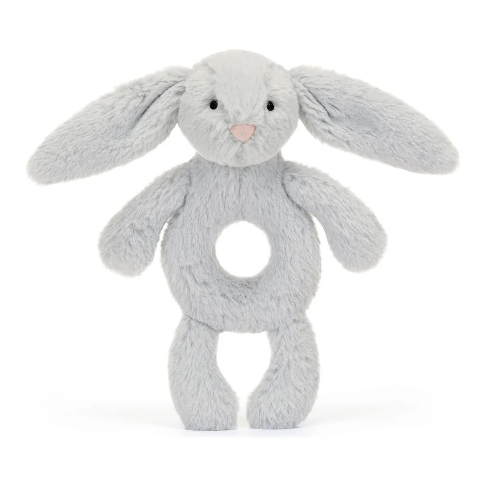 Jellycat Bashful Ring Rattle - Grey Bunny - Image 2