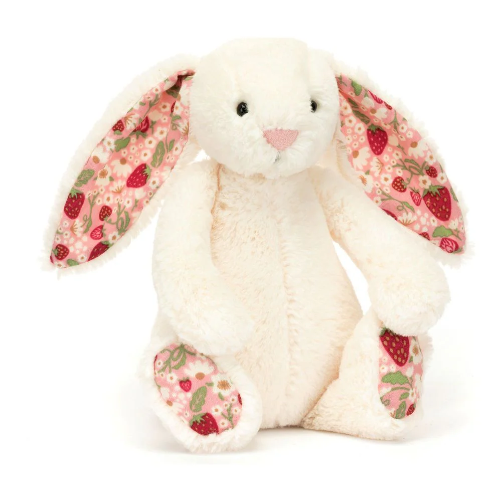 Jellycat Blossom Bunny Plush Toy - Cream Berry Bunny (Small, 6 inch)