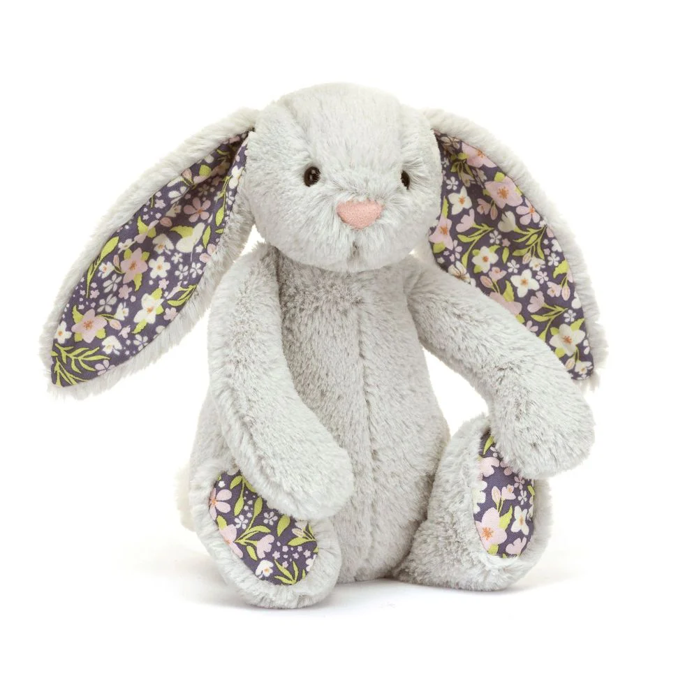 Jellycat Blossom Bunny Plush Toy - Silver Bloom Bunny (Small, 6 inch)