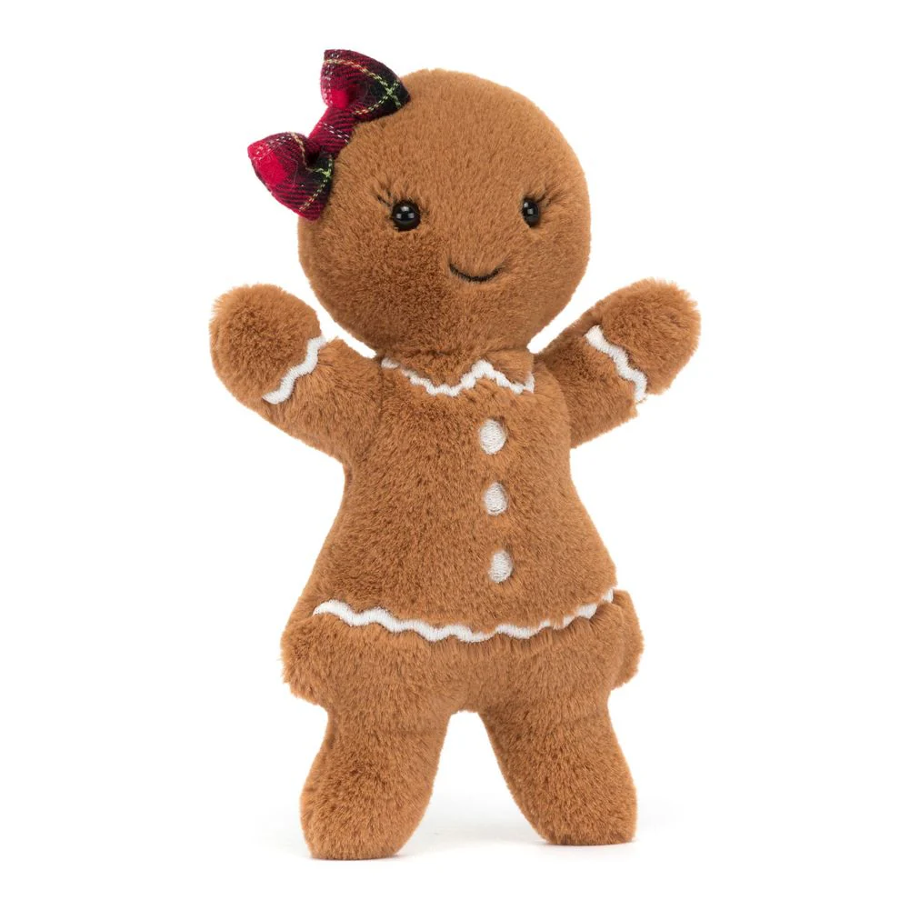 Jellycat Jolly Gingerbread Plush Toy - Ruby (Medium, 8 inch)