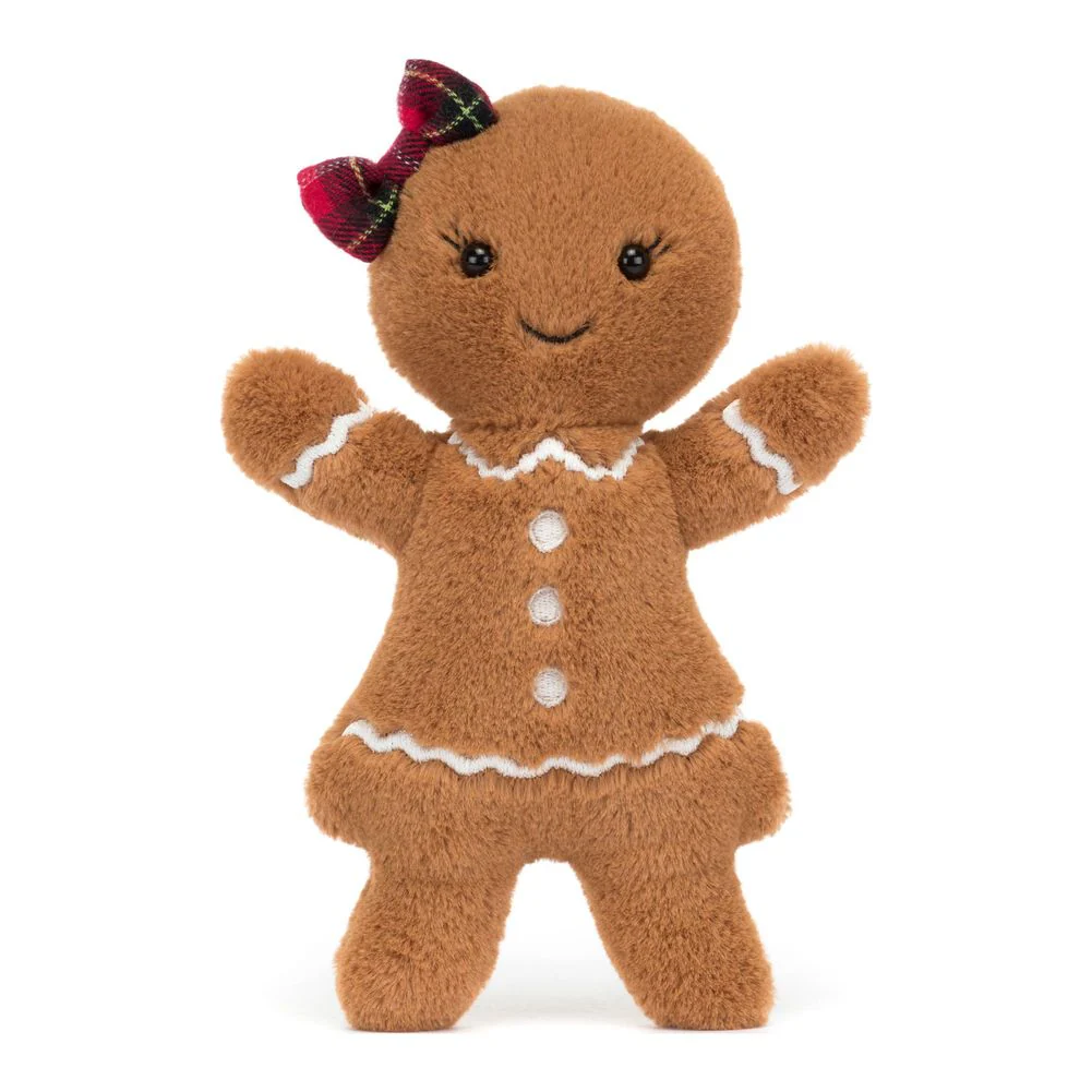Jellycat Jolly Gingerbread Plush Toy - Ruby (Medium, 8 inch) - Image 2