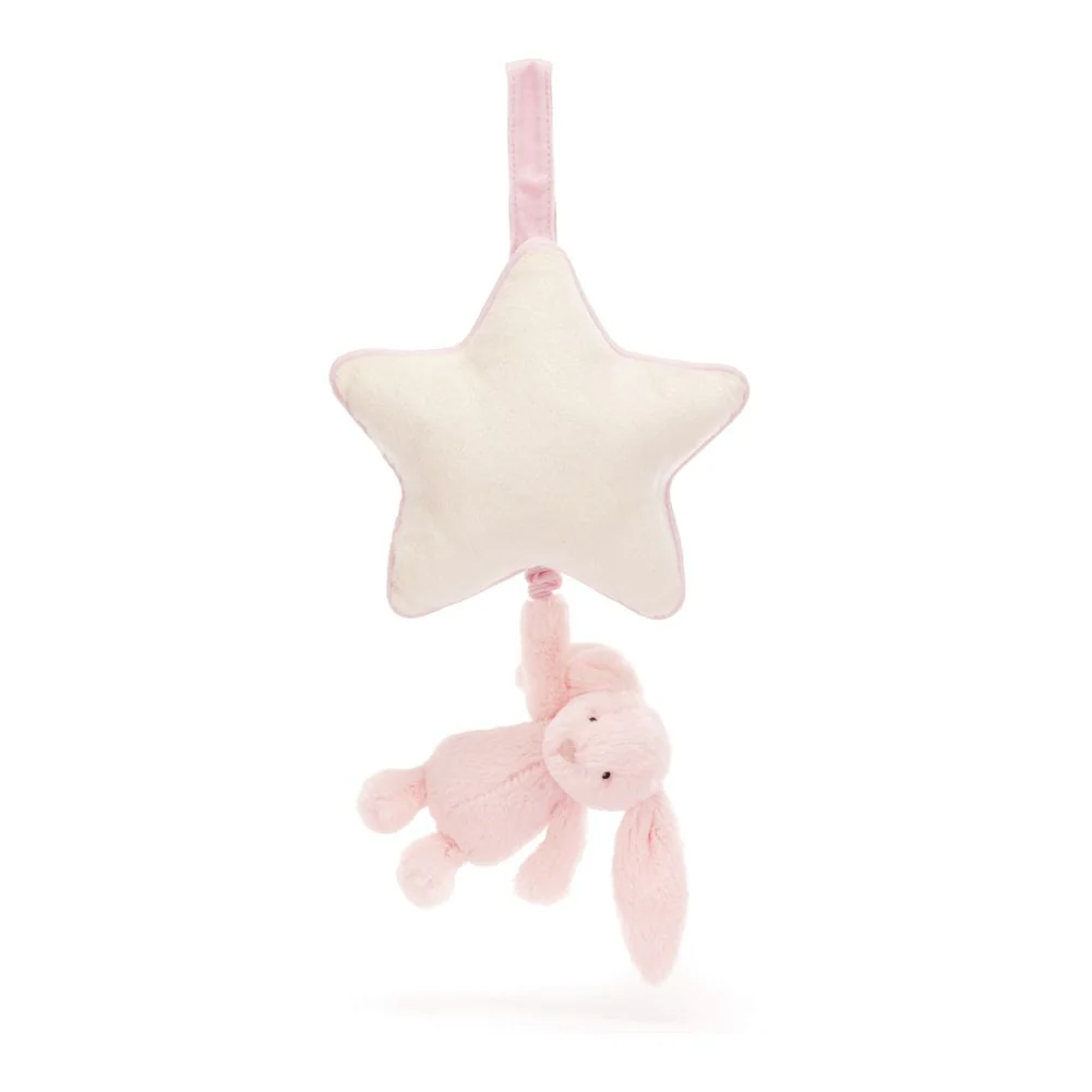 Jellycat Musical Pull Plush Toy - Bashful Pink Bunny
