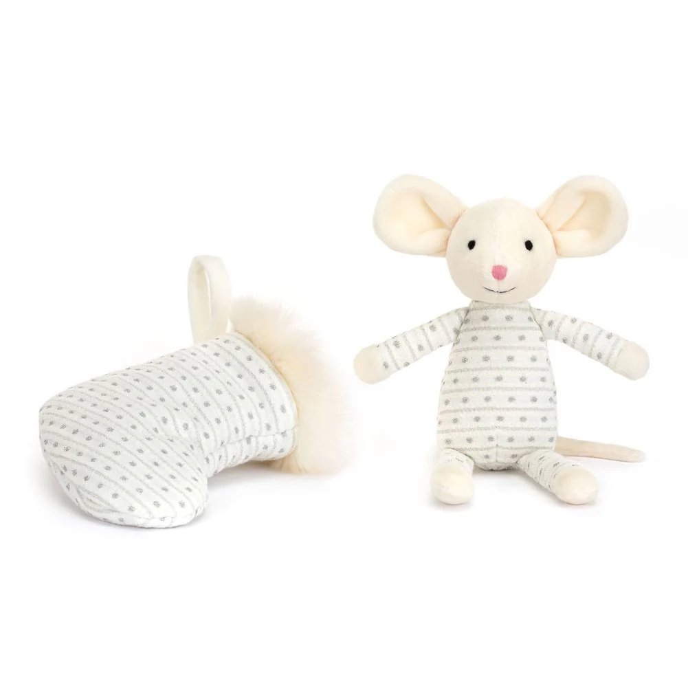 Jellycat Shimmer Stocking Plush Toy - Mouse (Small, 8 inch) - Image 5