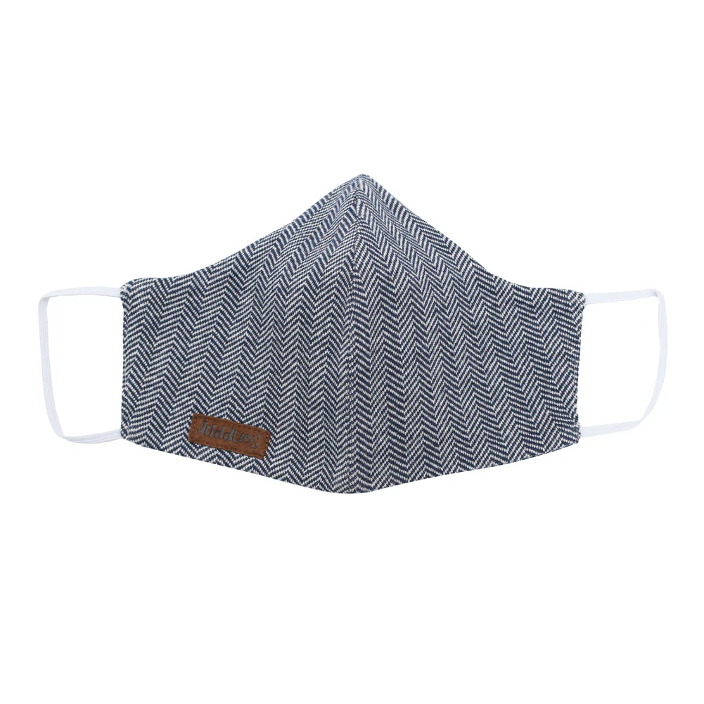 Juddlies 4-Piece Family Pack Organic Cotton Reusable Face Masks - Cottage Lake Blue - Image 2