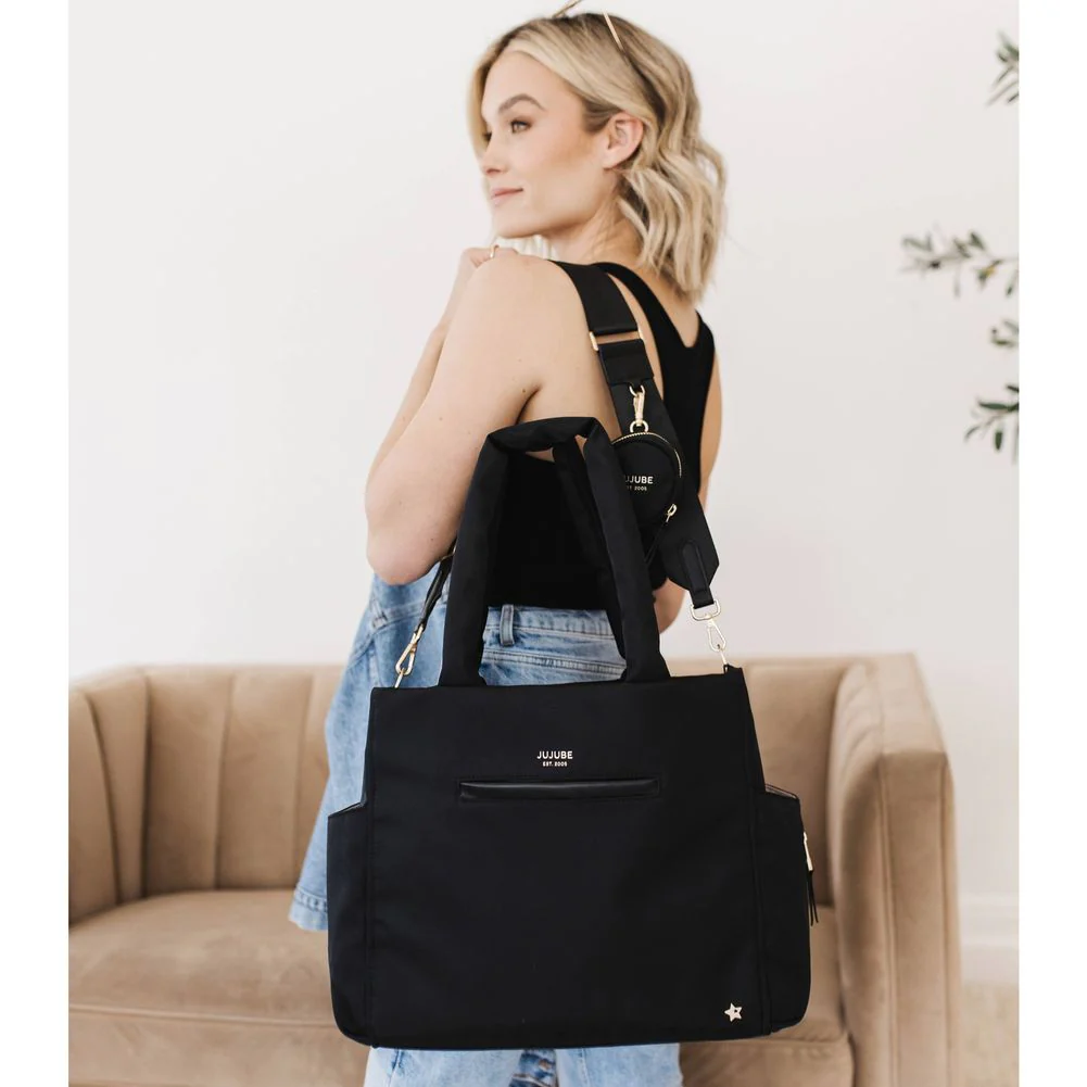 JuJuBe Utility-Strap Tote Diaper Bag - Black - Image 4