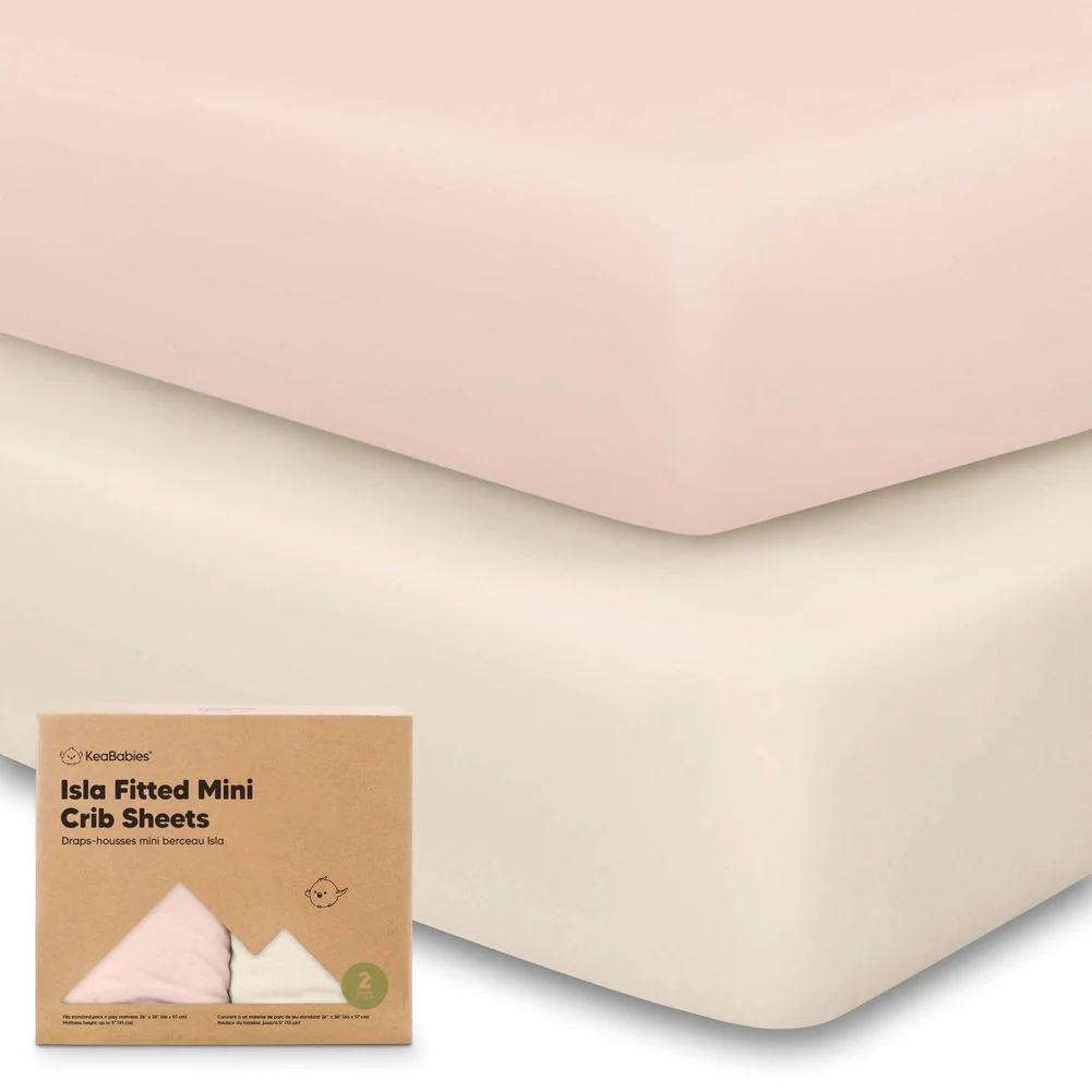 KeaBabies Isla 2-Pack Organic Fitted Mini Crib and Playard Sheets - Image 11