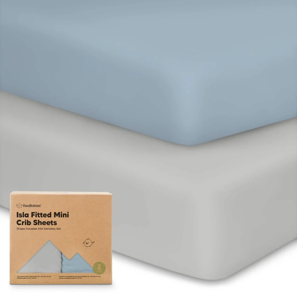 KeaBabies Isla 2-Pack Organic Fitted Mini Crib and Playard Sheets - Image 12