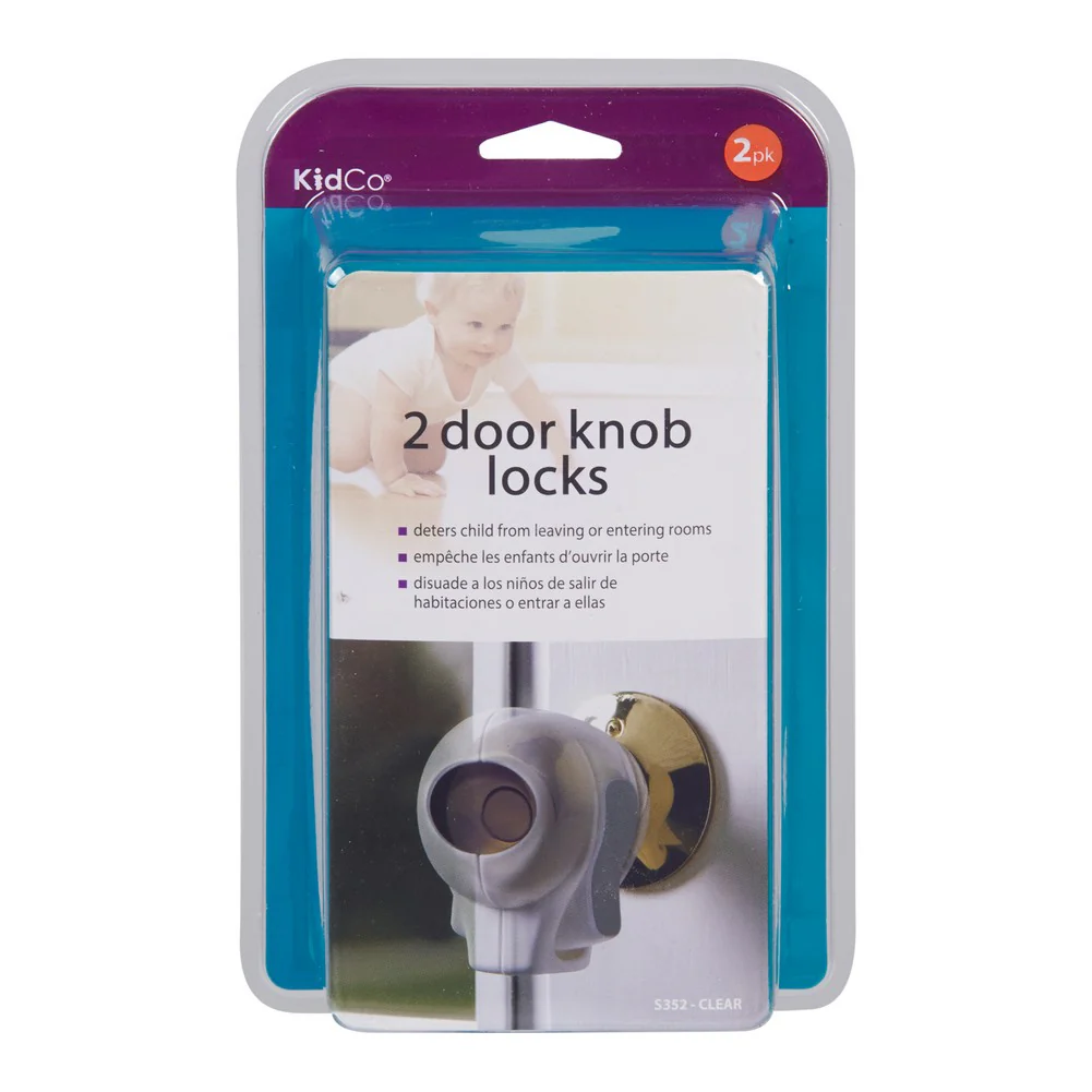 Kidco 2-Pack Doorknob Locks -  Clear