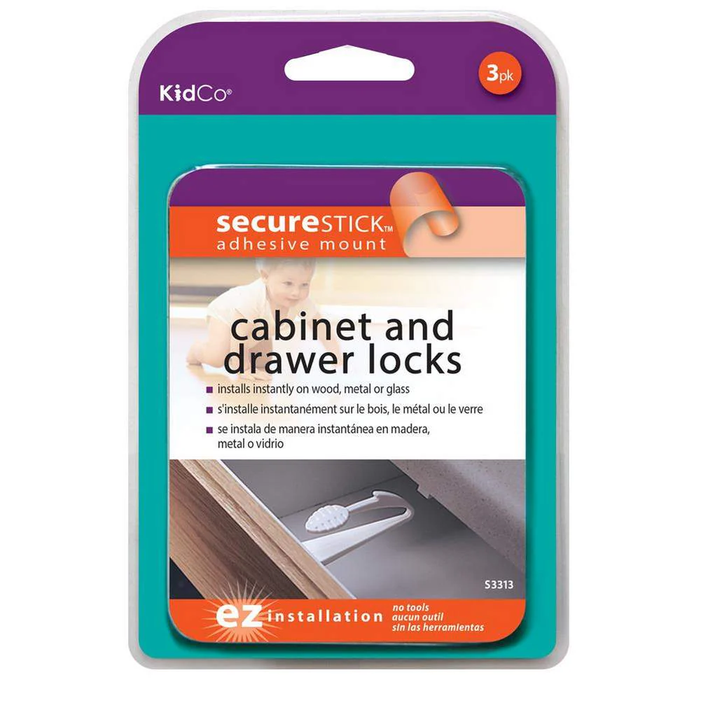 Kidco 3-Pack Adhesive Cabinet and Drawer Locks - Image 3