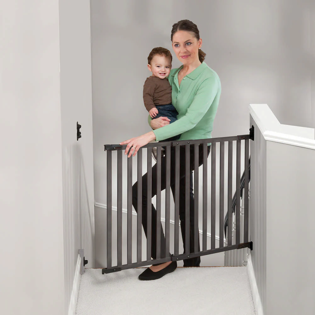 KidCo Angle Mount Safeway  Hardware Mounted Safety Gate - Gray Bamboo - Image 5