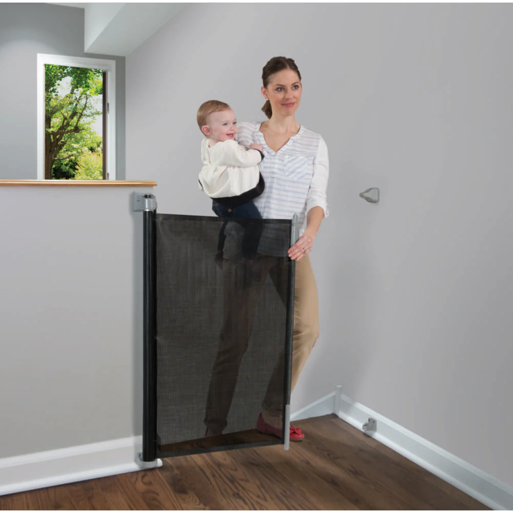 KidCo Retractable Safeway  Hardware Mounted Mesh Barrier - Black - Image 2