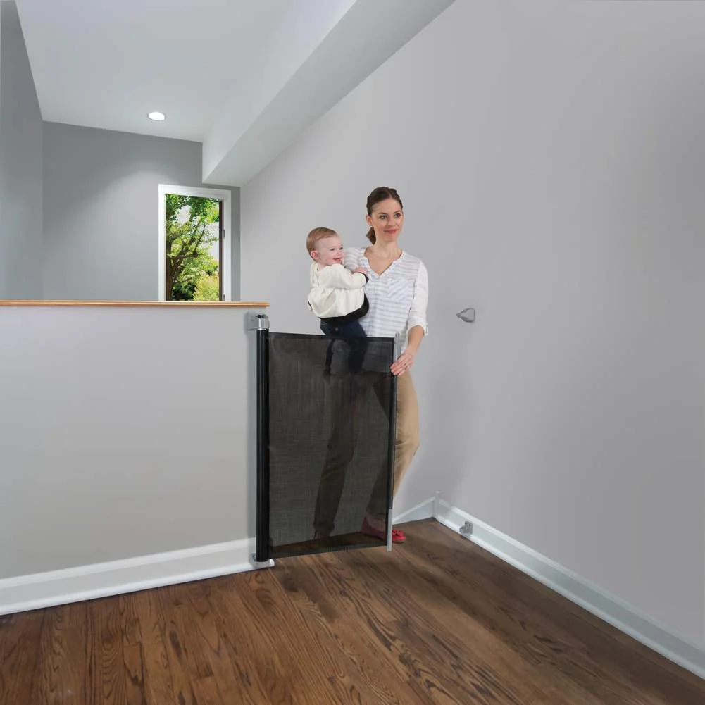 KidCo Retractable Safeway  Hardware Mounted Mesh Barrier - Black - Image 9