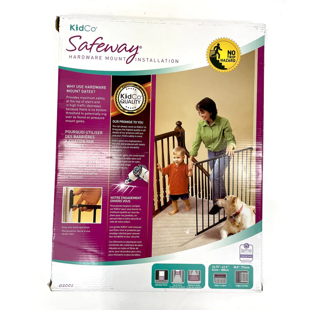 KidCo Safeway Hardware Mounted Safety Gate - Black (Open Box) - Image 2