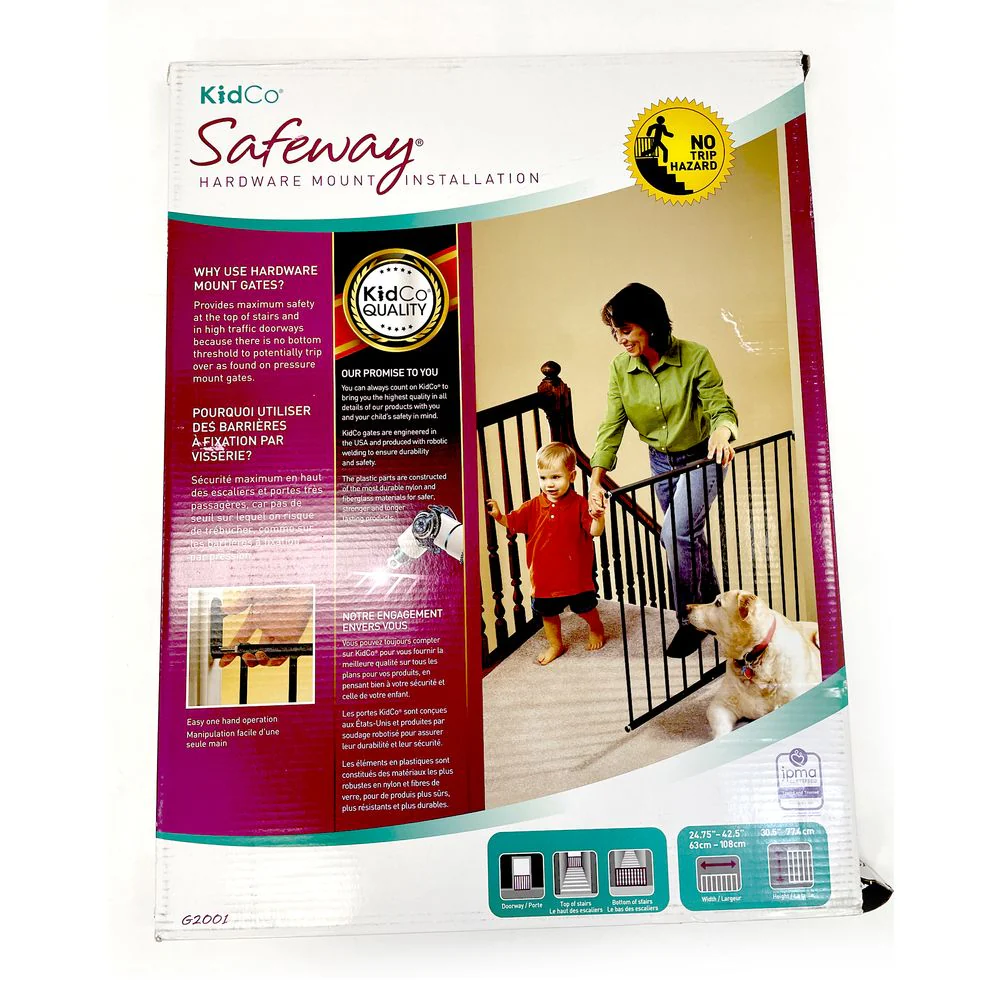 KidCo Safeway Hardware Mounted Safety Gate - Black (Open Box) - Image 2