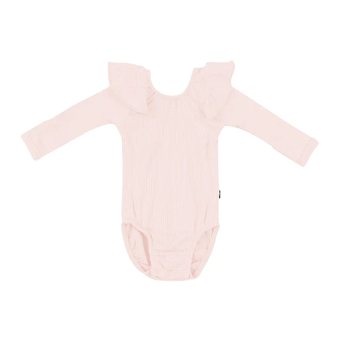 Kyte Bamboo Ribbed Long Sleeve Ruffle Leotard