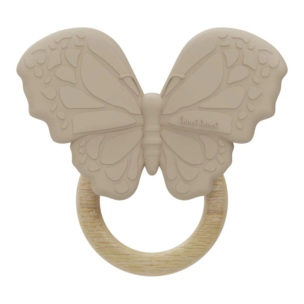 Label Label Butterfly Silicone Teether - Nougat
