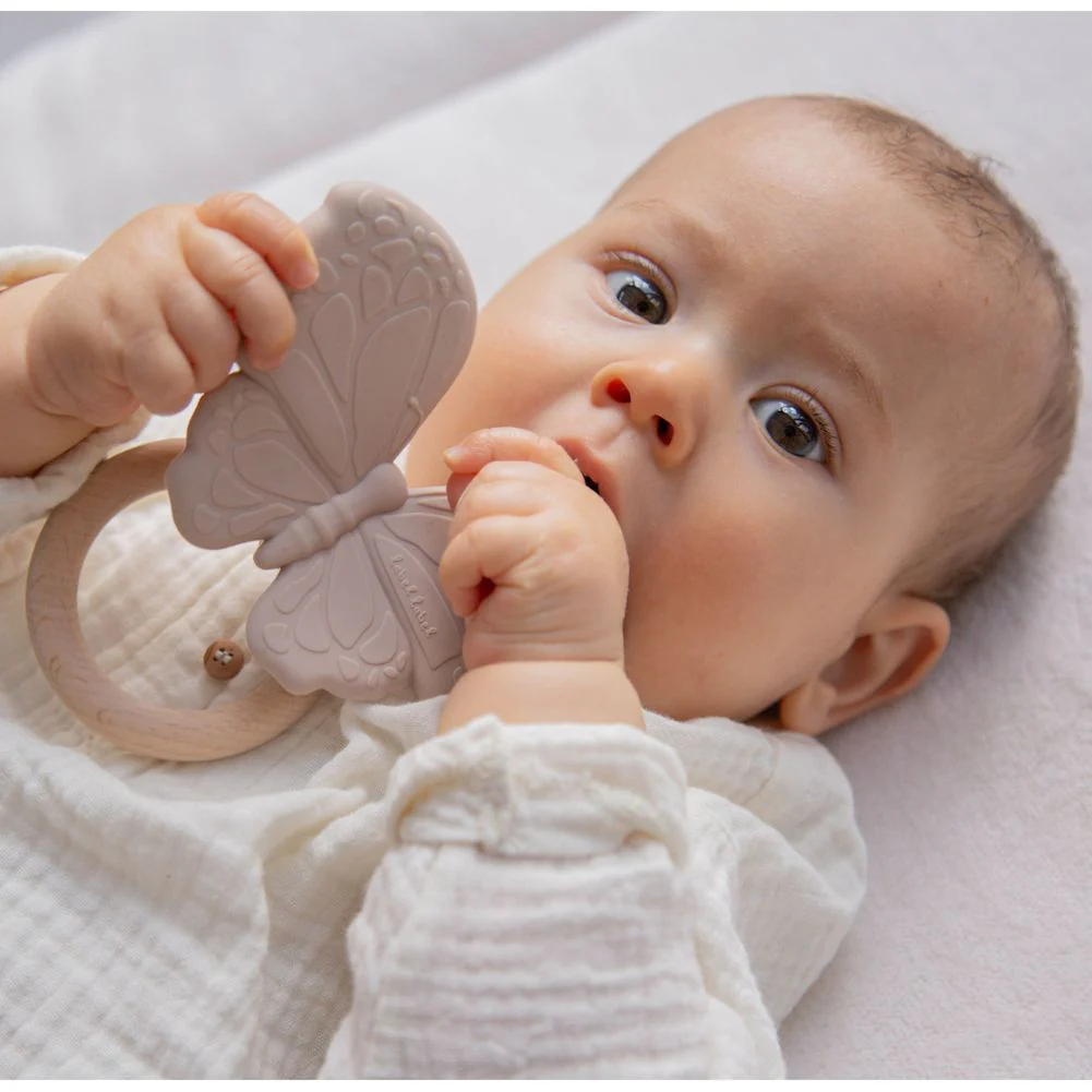 Label Label Butterfly Silicone Teether - Nougat - Image 2
