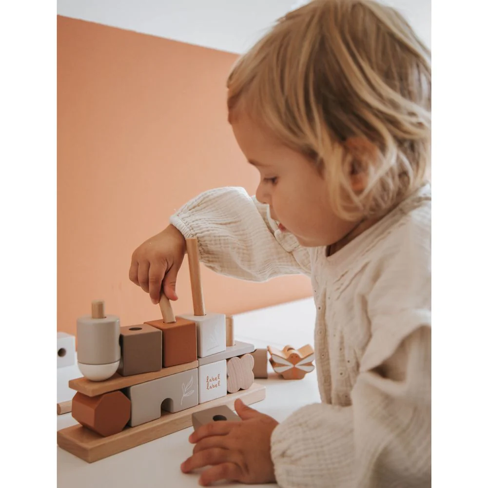 Label Label House Wooden Stacking Blocks Playset - Nougat - Image 4
