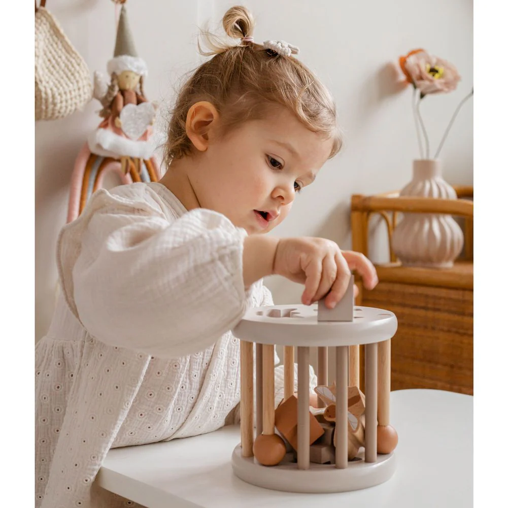 Label Label Shape Sorting Wheel Wooden Activity Toy - Nougat - Image 5