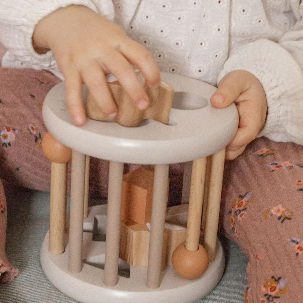 Label Label Shape Sorting Wheel Wooden Activity Toy - Nougat - Image 7