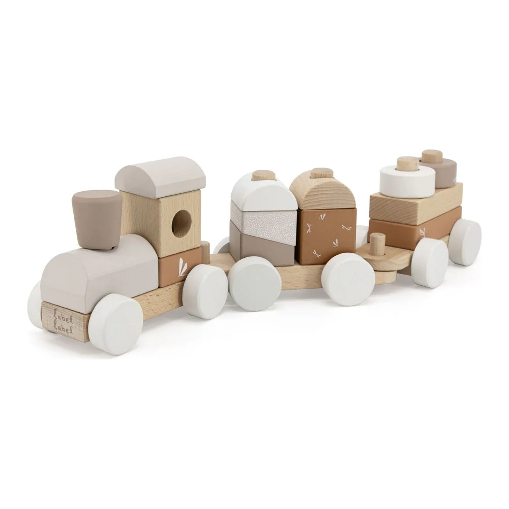 Label Label Stacking Train Wooden Activity Toy - Nougat