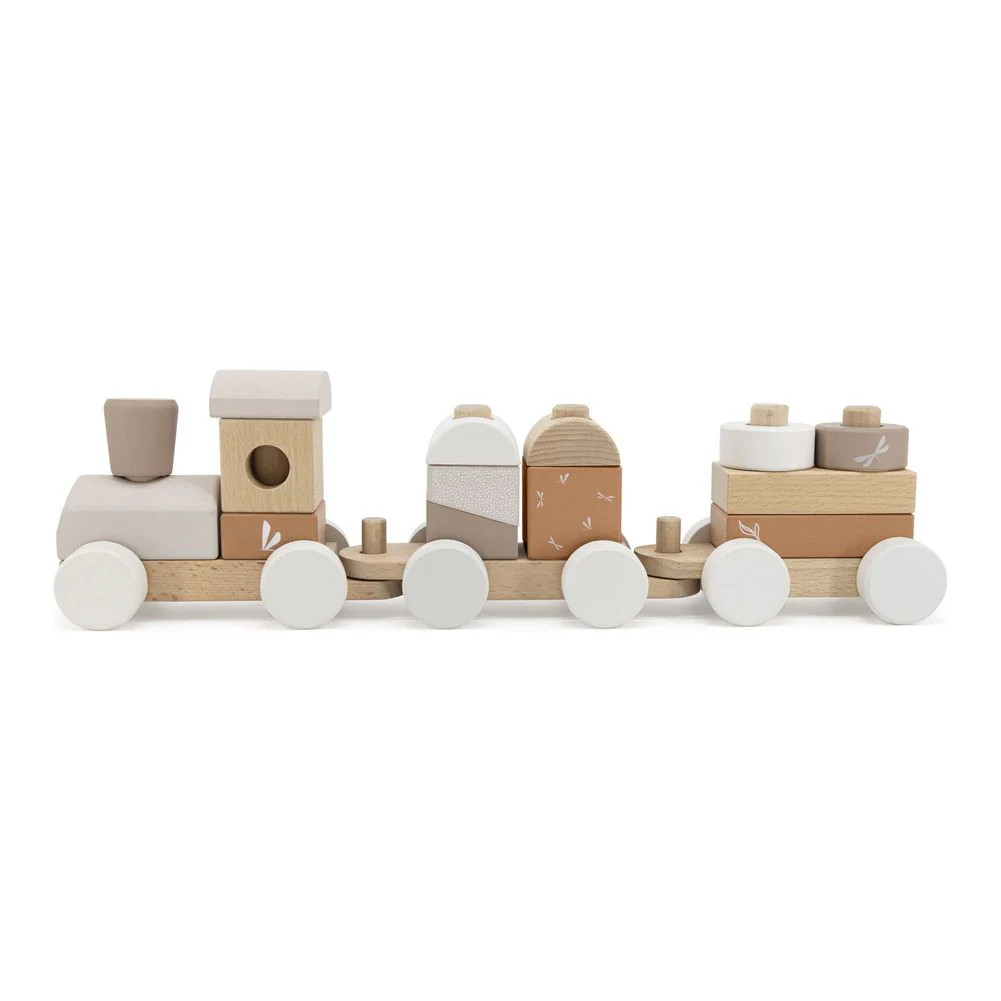 Label Label Stacking Train Wooden Activity Toy - Nougat - Image 3