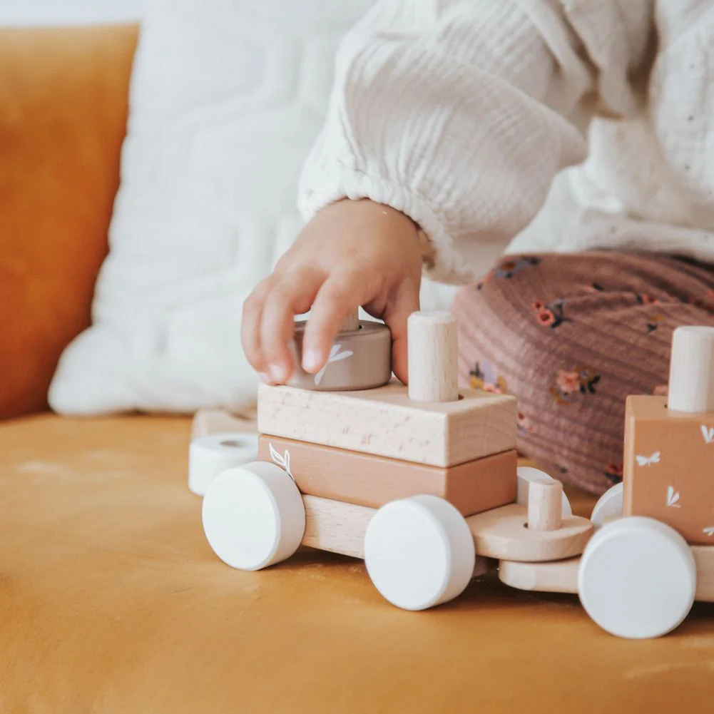 Label Label Stacking Train Wooden Activity Toy - Nougat - Image 6