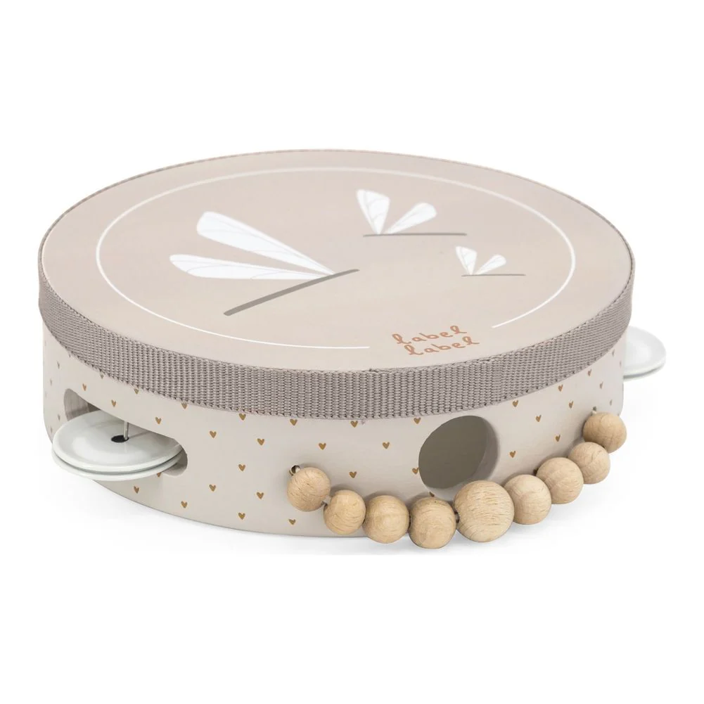 Label Label Tambourine Wooden Musical Toy - Nougat