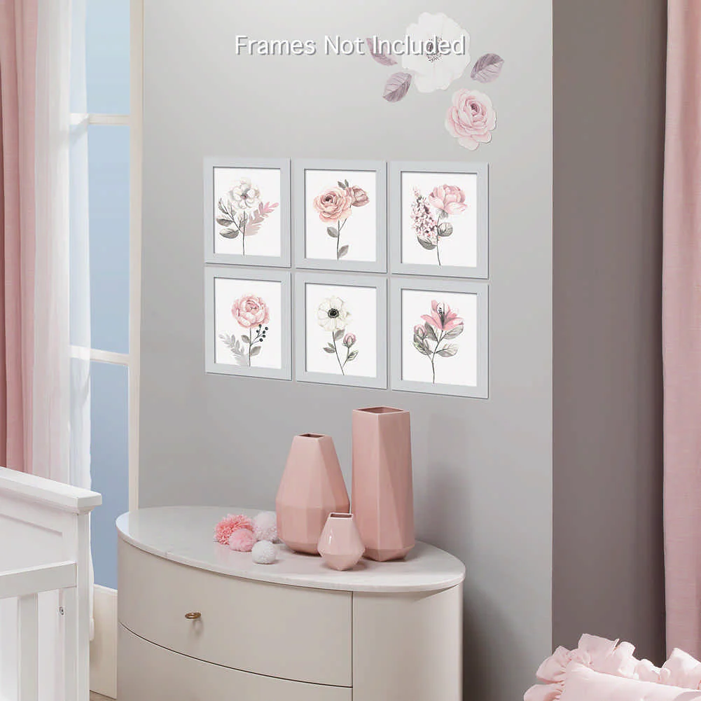 Lambs & Ivy Unframed Baby Nursery Watercolour Wall Art - Floral - Image 3